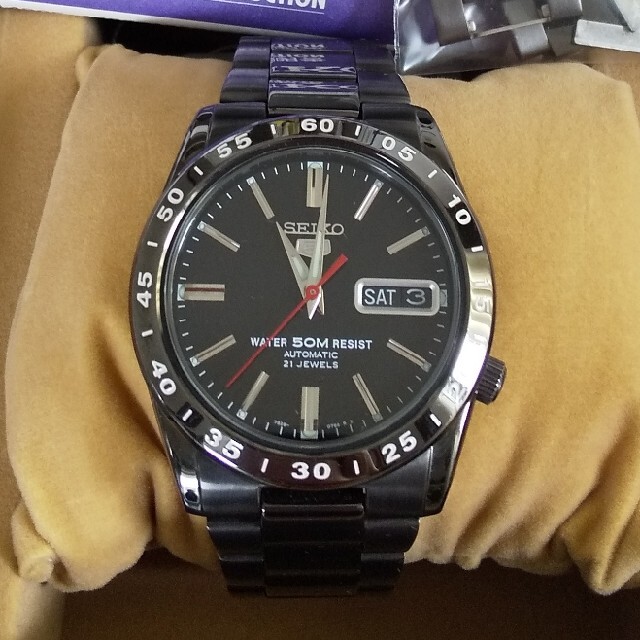 セイコー5 自動巻き機械式腕時計 ブラック