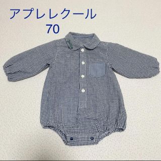 エフオーファクトリー(F.O.Factory)のシャツロンパース　アプレレクール  70 チェック(ロンパース)