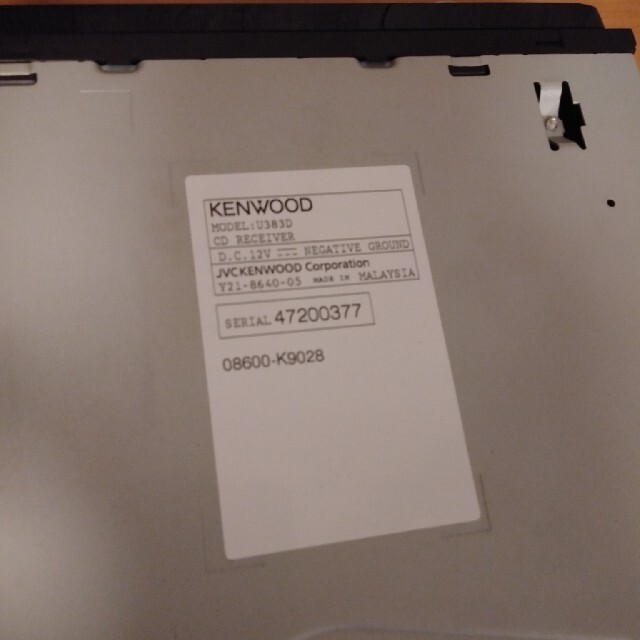 KENWOOD(ケンウッド)のKENWOOD 1DIN U383D　カーステレオ 自動車/バイクの自動車(カーオーディオ)の商品写真