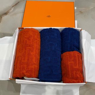 エルメス(Hermes)の新品未使用エルメスバスタオル2枚バスマット2枚(タオル/バス用品)