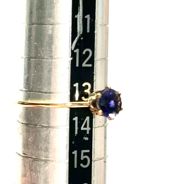 k14gf  アイオライト 一粒リング  5mm ハンドメイドのアクセサリー(リング)の商品写真