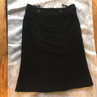 バーバリー(BURBERRY)のイタリア製ベッチンスカート黒(ひざ丈スカート)