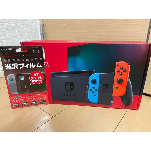 匿名/新品 Nintendo Switch 本体  ネオンブルー 保護フィルム付