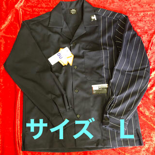 ジーユー(GU)のgu ミハラヤスヒロ オープンカラーシャツ　ストライプ　セットアップ可能(シャツ)