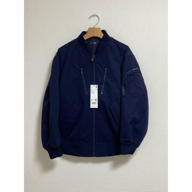 アウトレット 美品 UNIQLO +J オーバーサイズブルゾン ネイビー S