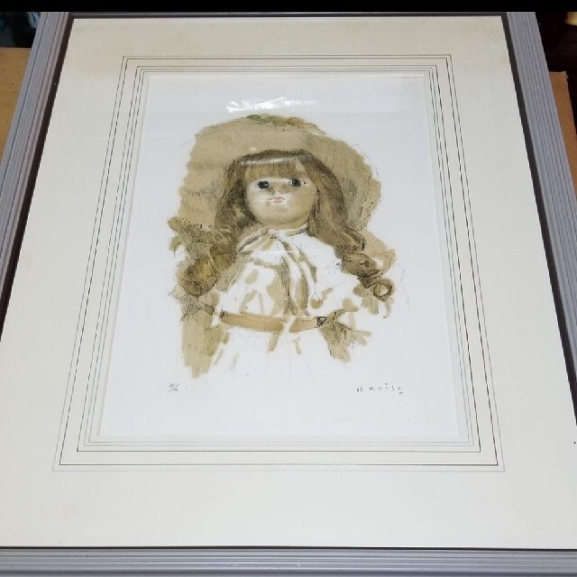 小磯良平リトグラフフランス人形 エンタメ/ホビーの美術品/アンティーク(版画)の商品写真