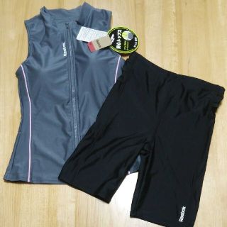 リーボック(Reebok)のReebok リーボック フィットネス水着 セパレート ジップアップ (マリン/スイミング)