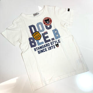 ダブルビー(DOUBLE.B)のダブルb 迷彩ロゴパッチワーク風Tシャツ ホワイト120(Tシャツ/カットソー)