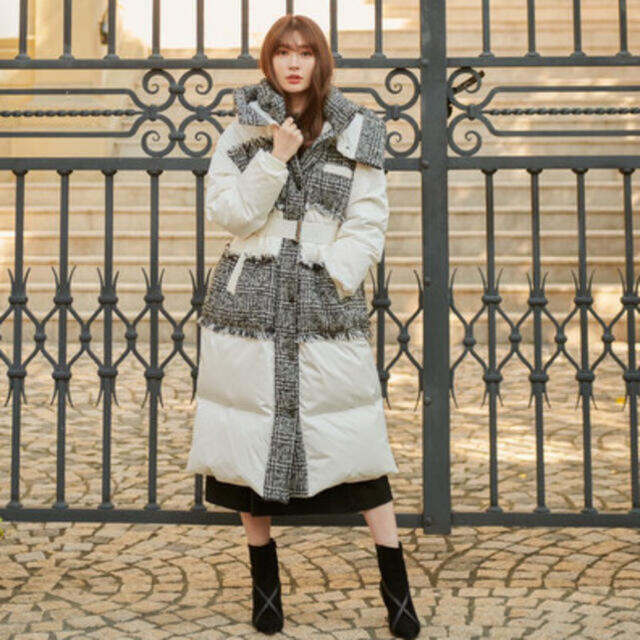 herlipto Tweed Shell Down Long Coat