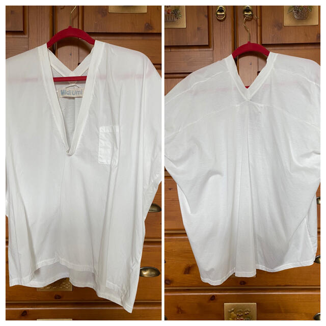 Midi Umi コットンノーカラーシャツ レディースのトップス(シャツ/ブラウス(半袖/袖なし))の商品写真
