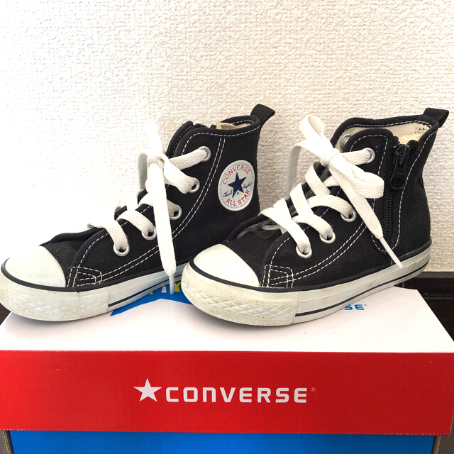 CONVERSE(コンバース)のコンバース☆キッズ ハイカット スニーカー☆黒 ブラック 16cm キッズ/ベビー/マタニティのキッズ靴/シューズ(15cm~)(スニーカー)の商品写真