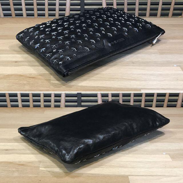【ジミーチュウ】 クラッチバッグ セカンド スター A4収納 ブラック レザー 【ジミーチュウ】 クラッチバッグ セカンド スター A4収納 ブラック レザー その他 業界最安値