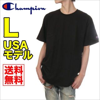 チャンピオン(Champion)の【新品】チャンピオン Tシャツ L 黒 メンズ 無地 大きいサイズ(Tシャツ/カットソー(半袖/袖なし))