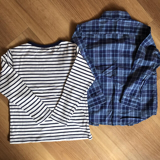 UNIQLO(ユニクロ)のユニクロキッズ　シャツ120 セット キッズ/ベビー/マタニティのキッズ服男の子用(90cm~)(Tシャツ/カットソー)の商品写真