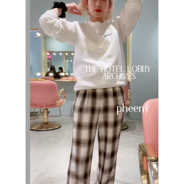 PHEENY(フィーニー)のpheeny 【新品】 チェック パンツ スラックス ワイドパンツ レディースのパンツ(カジュアルパンツ)の商品写真