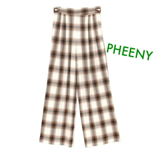 フィーニー(PHEENY)のpheeny 【新品】 チェック パンツ スラックス ワイドパンツ(カジュアルパンツ)