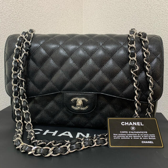 CHANEL マトラッセ 30 キャビアスキン Wフラップショルダーバッグ