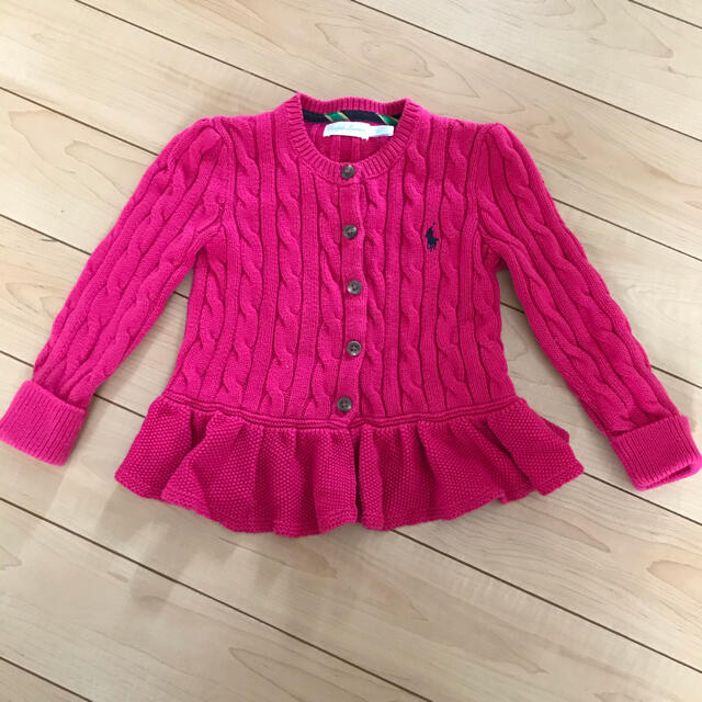 Ralph Lauren(ラルフローレン)のラルフローレン  ペプラムカーディガン キッズ/ベビー/マタニティのキッズ服女の子用(90cm~)(カーディガン)の商品写真