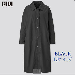 ユニクロ(UNIQLO)のUNIQLO ユニクロユー　ライトロングコート ブラックL(ロングコート)