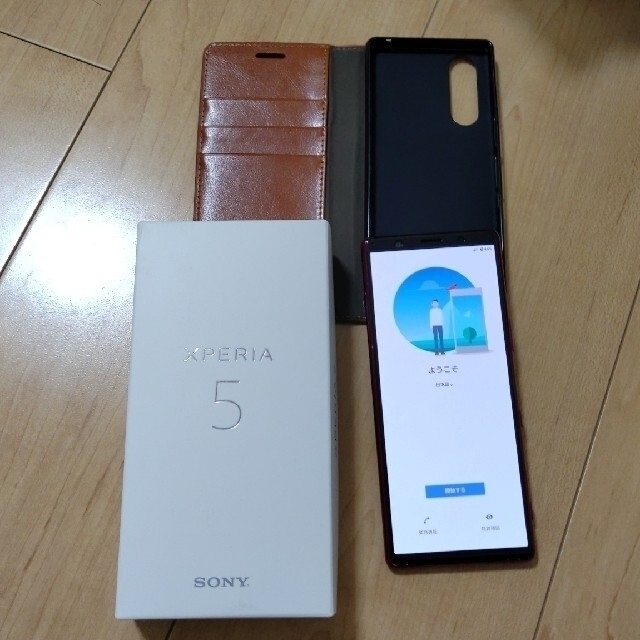 スマートフォン本体Xperia5 国内版simフリーj9260　レッド