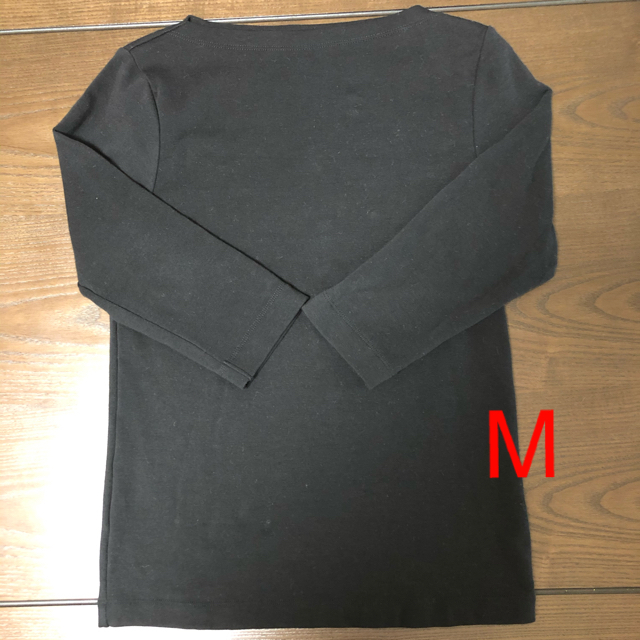 MUJI (無印良品)(ムジルシリョウヒン)のお値下げ　MUJI ストレッチフライス編みボートネック七分袖Ｔシャツ  レディースのトップス(Tシャツ(長袖/七分))の商品写真