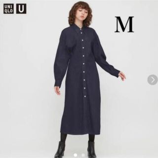 ユニクロ(UNIQLO)のユニクロ　ユニクロユー　ルメール  ユニクロu デニムロングシャツワンピース　M(ロングワンピース/マキシワンピース)