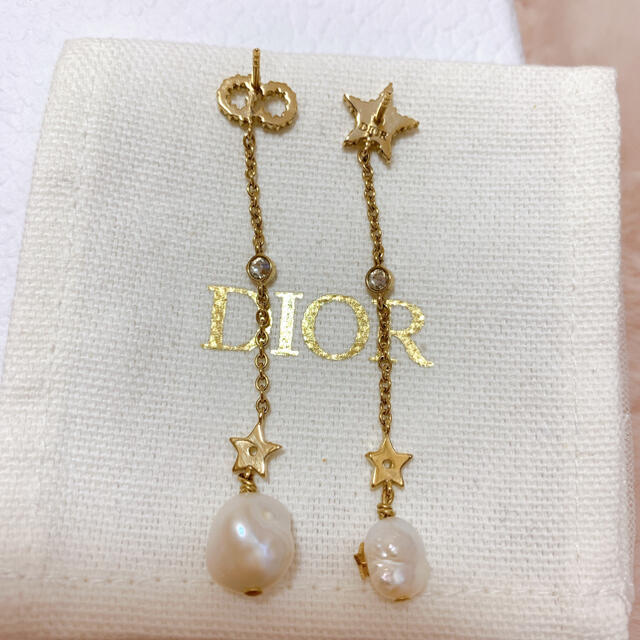 新品】正規品 Dior SHINY-D ピアス パール ロングピアス 注目の