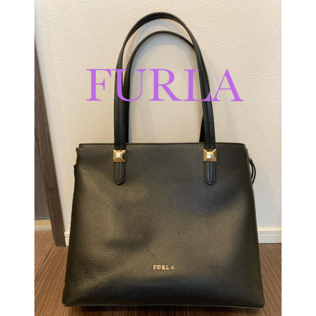 A4 サイズが変わる トートバッグ 黒 FURLA - トートバッグ