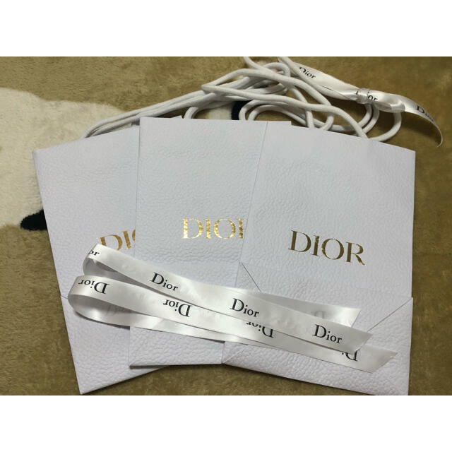 Dior(ディオール)のDior ショッパー ショップ袋 3枚入 リボン付き レディースのバッグ(ショップ袋)の商品写真