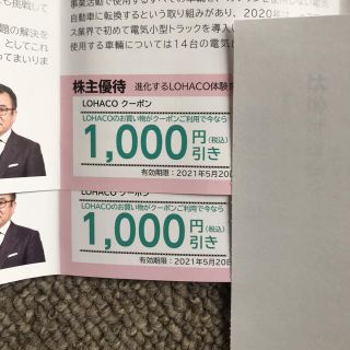 アスクル　LOHACO 株主優待券　割引クーポン　2000円分(ショッピング)