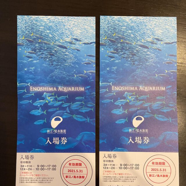 新江ノ島水族館チケット　二枚 チケットの施設利用券(水族館)の商品写真