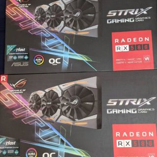 エイスース(ASUS)のRX580×2枚(PCパーツ)