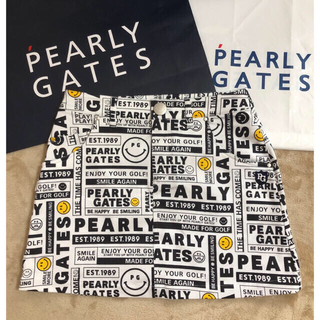 パーリーゲイツ(PEARLY GATES)のパーリーゲイツ　月間MVP賞人気完売ニュースペーパー柄スカートサイズ0(ウエア)