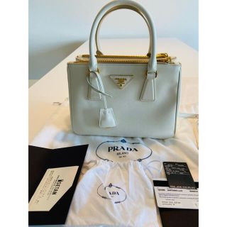 プラダ(PRADA)のプラダPRADA ガレリア　サフィアーノミニバッグ　ホワイト(ショルダーバッグ)