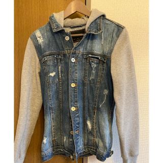 ザラ(ZARA)のZARAダメージデニムジャケットMサイズ(Gジャン/デニムジャケット)