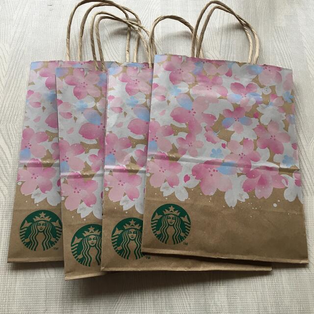 Starbucks Coffee(スターバックスコーヒー)のスターバックス　紙袋　桜　4枚セット レディースのバッグ(ショップ袋)の商品写真