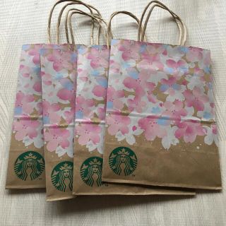 スターバックスコーヒー(Starbucks Coffee)のスターバックス　紙袋　桜　4枚セット(ショップ袋)