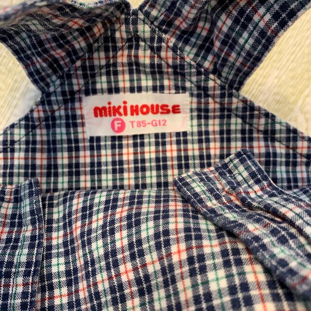 mikihouse(ミキハウス)の美品　ミキハウス　チェックサロペット　85 キッズ/ベビー/マタニティのベビー服(~85cm)(パンツ)の商品写真