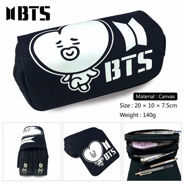 防弾少年団(BTS)(ボウダンショウネンダン)の防弾少年団 BT21 TATA テテ 化粧ポーチ ペンケース 筆箱 テヒョン エンタメ/ホビーのおもちゃ/ぬいぐるみ(キャラクターグッズ)の商品写真