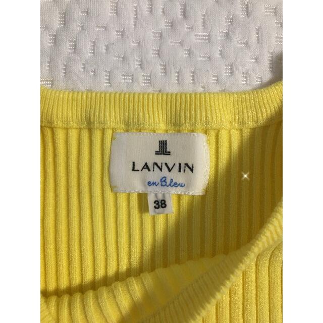 LANVIN en Bleu(ランバンオンブルー)の☆美品☆ LANVIN en Bleu ランバンオンブルーノースリーブリブニット レディースのトップス(カットソー(半袖/袖なし))の商品写真