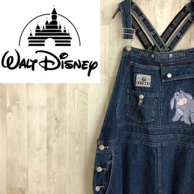 Disney(ディズニー)のディズニー　デニムジャンパースカート　つなぎ　プーさん　イーヨー　刺繍　古着女子 レディースのスカート(その他)の商品写真