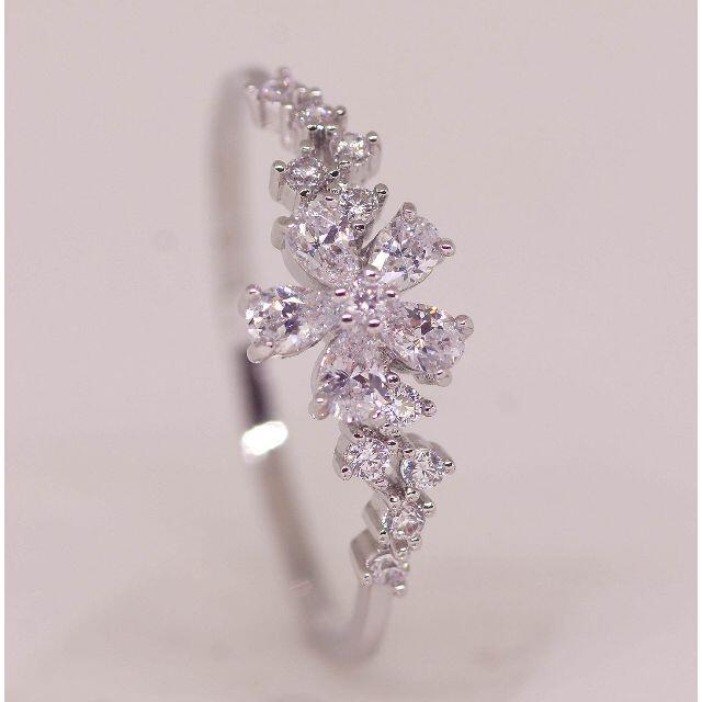 18K RGP ダイヤ CZ 小粒 フラワー リング yu1074e レディースのアクセサリー(リング(指輪))の商品写真