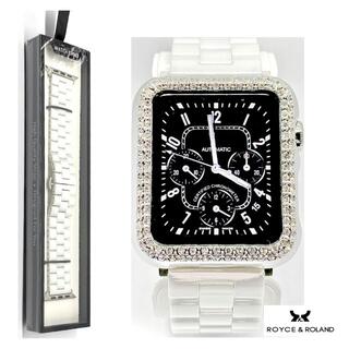 アップルウォッチ ダイヤカバー&ホワイトセラミックベルト セット (腕時計)