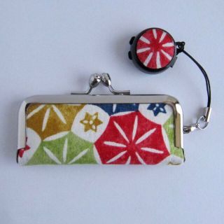 朱肉付き印鑑ケース／和柄多角形／ハンドメイド(はんこ)