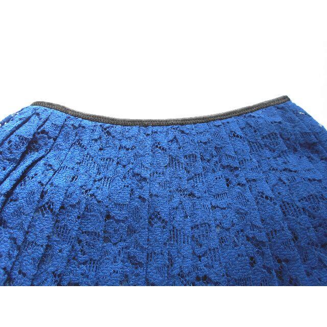 Language(ランゲージ)の美品 送料無料！　ランゲージ ブルー レース プリーツ スカート Mサイズ レディースのスカート(ひざ丈スカート)の商品写真