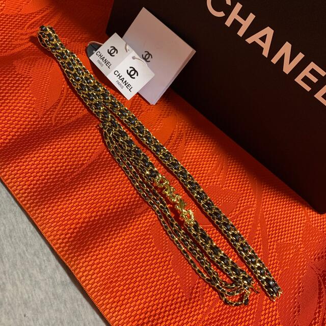 CHANEL(シャネル)のChanel Triple Strand Gold x Leather Belt レディースのファッション小物(ベルト)の商品写真