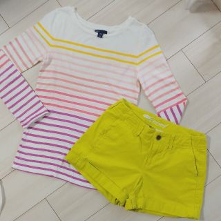 ギャップキッズ(GAP Kids)のGap kids マルチボーダーTシャツ & ショートパンツ　160(Tシャツ/カットソー)