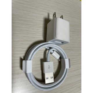 アイフォーン(iPhone)のiPhone充電器 ライトニングケーブル 1本 純正品アダプタセット (バッテリー/充電器)