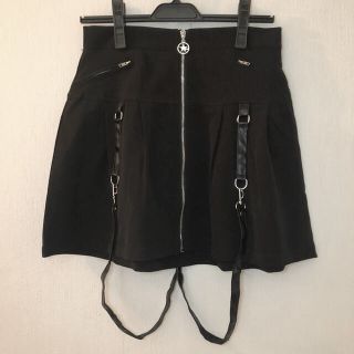 新品  ベルト付き フロントZIP 原宿系 ゴシック パンク ミニスカート(ミニスカート)