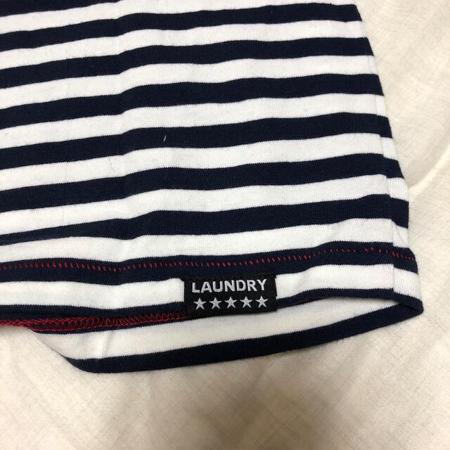 LAUNDRY(ランドリー)のランドリー　Laundry 七分袖Ｔシャツ　Ｓサイズ　白/紺ボーダー メンズのトップス(Tシャツ/カットソー(七分/長袖))の商品写真